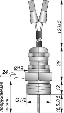 Датчик уровня жидкости СУЖ G1/2-12B-K.SUG-01.1(Rt 120-140 Ом)